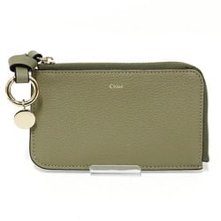 Chloé Chloe Grained Leather Alphabet Wallet Card Case CHC21WP716F5738I Pottery Green