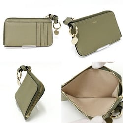 Chloé Chloe Grained Leather Alphabet Wallet Card Case CHC21WP716F5738I Pottery Green