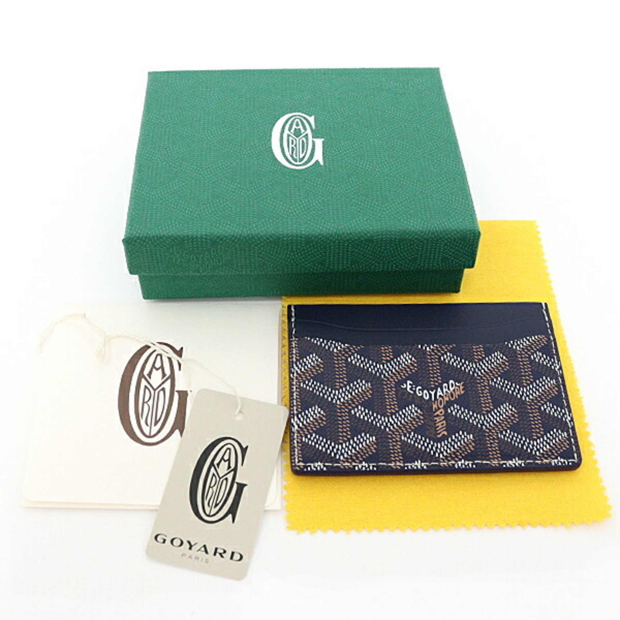 GOYARD Saint Sulpice card case, holder, business Goyardine canvas, navy blue