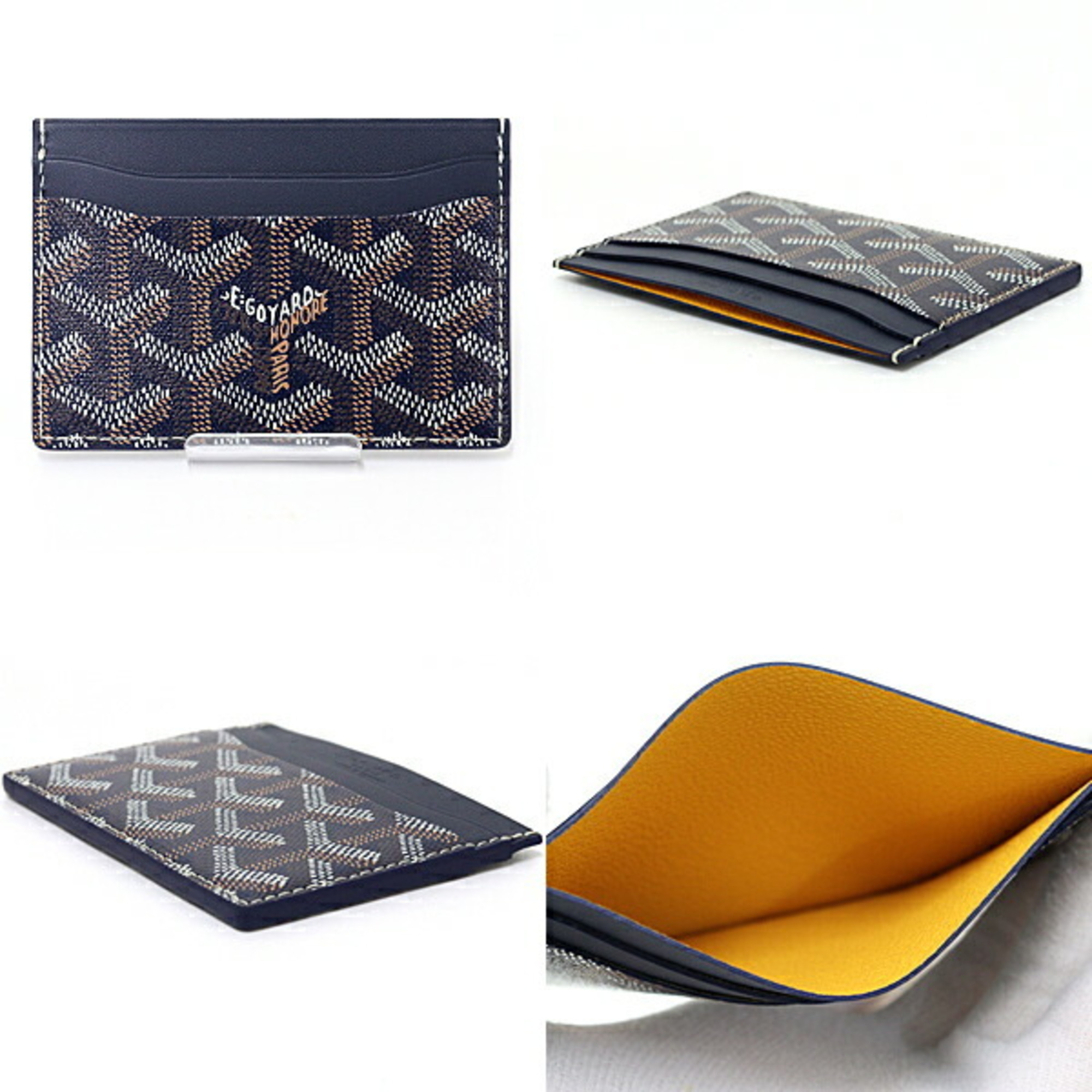 GOYARD Saint Sulpice card case, holder, business Goyardine canvas, navy blue