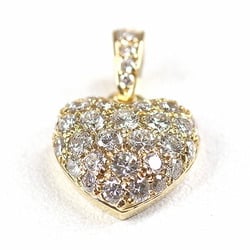 Cartier Heart Pavé Diamond Pendant Top 750YG K18YG Head Finished