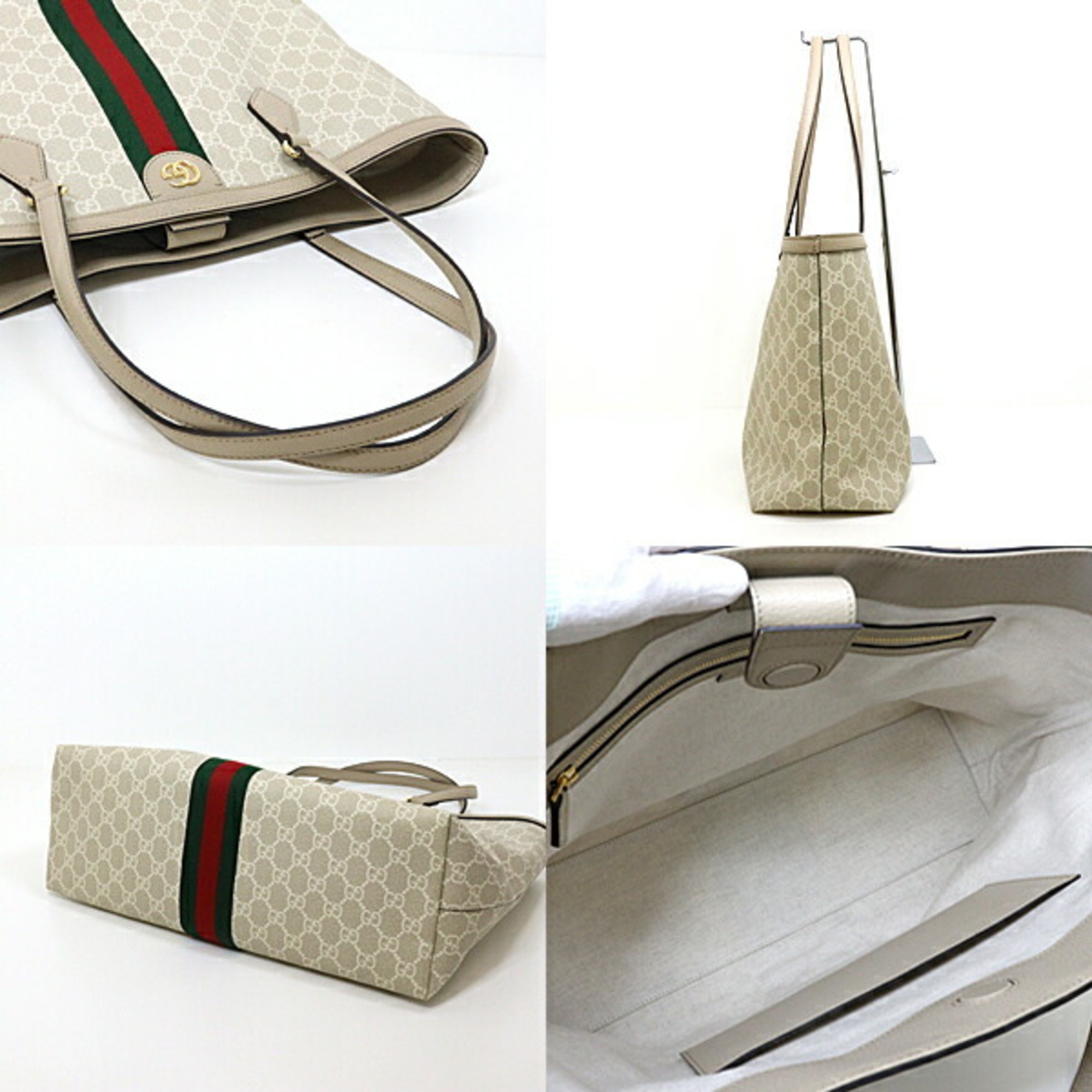 GUCCI Ophidia Medium Tote Bag 631685 GG Supreme Canvas Beige