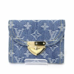 Louis Vuitton Portefeuille Victorine Monogram Denim Blue M82959 Tri-fold Wallet