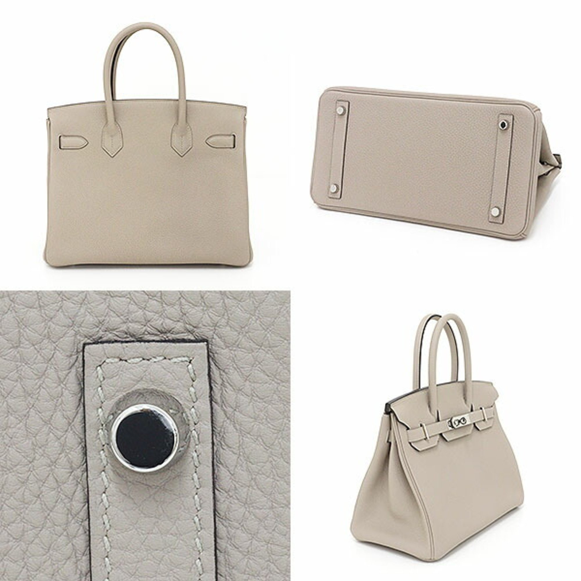 Hermes HERMES Birkin 30 Togo Tourtiere Grey C Stamped Handbag