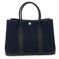 HERMES Hermes Garden TPM Tote Bag Toile Militaire Y Stamp Bleu Nuit