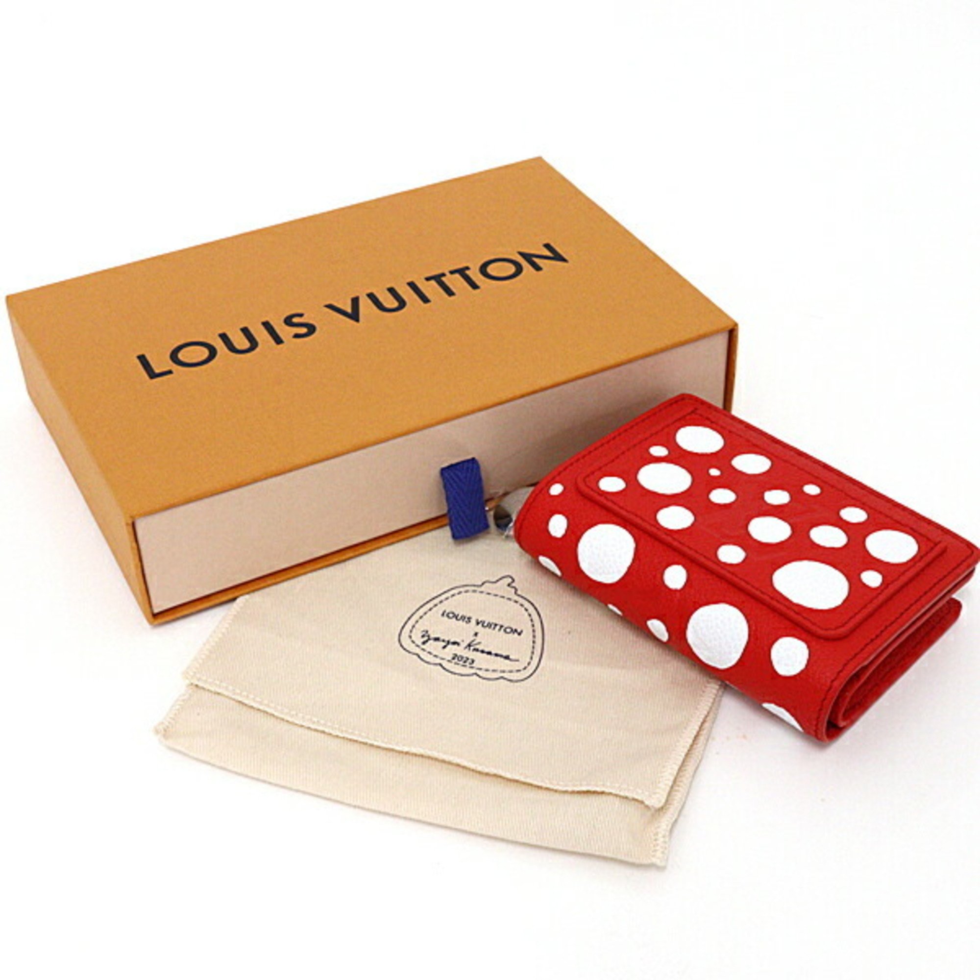 Louis Vuitton LOUIS VUITTON Yayoi Kusama LV x YK Portefeuille Qu Dot Monogram Empreinte M82103 Red