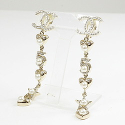 CHANEL Coco Mark Earrings Gold Metal Heart Star No.5 B19B