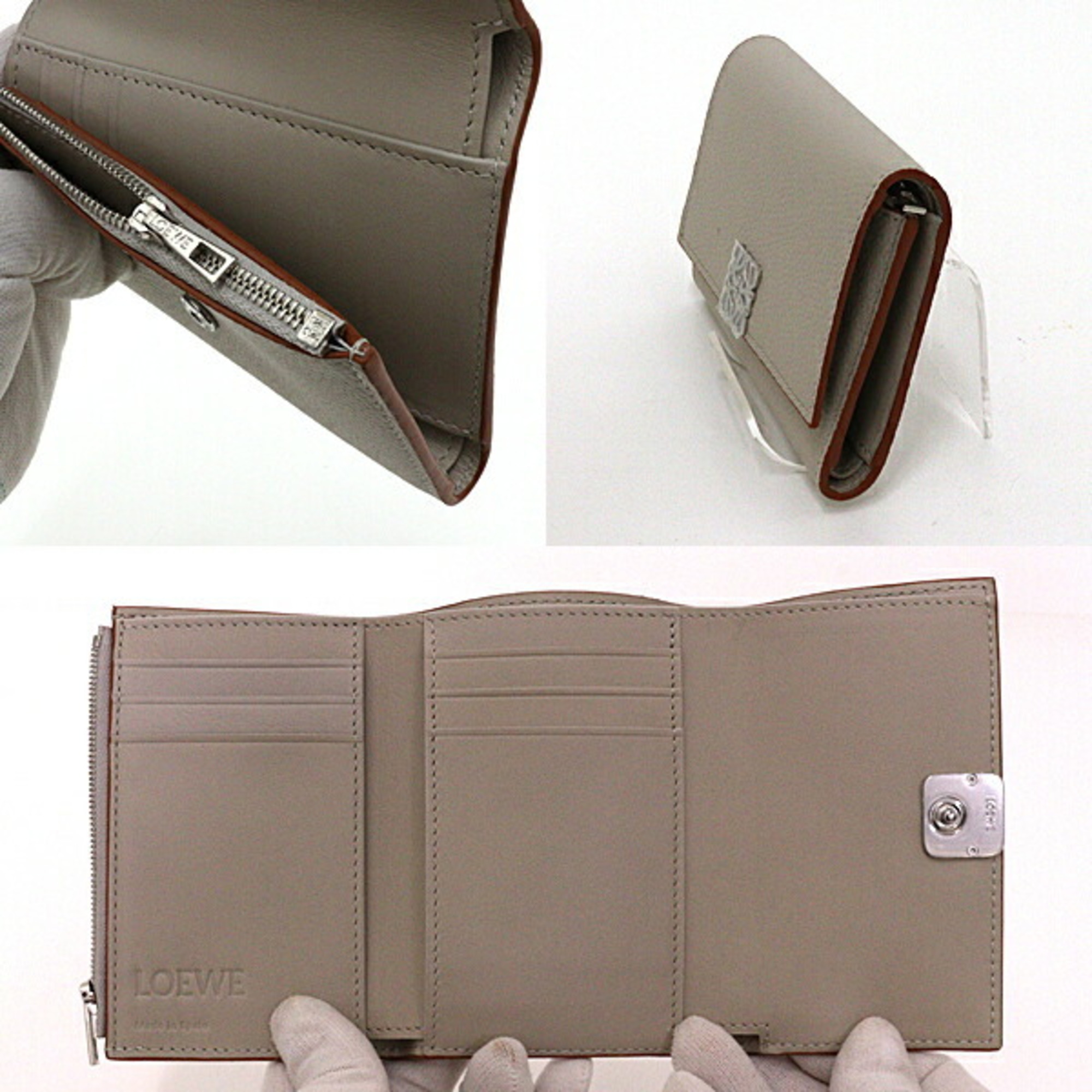 LOEWE Tri-fold wallet light beige