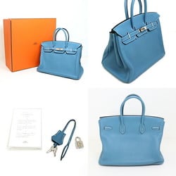 Hermes HERMES Birkin 35 Togo Blue Jean □L stamped Cleaned