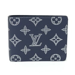 LOUIS VUITTON Portefeuille Multiple Bi-fold Wallet Monogram Shadow M83379 Blue Marine S