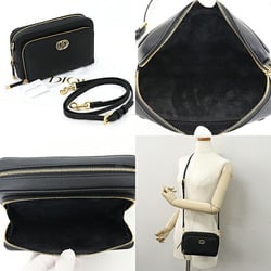 Christian Dior Caro Double Pouch Shoulder Bag CD Calfskin S7431UBAE Black