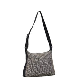 Christian Dior Dior Trotter Shoulder Bag Navy Grey Jacquard Women's