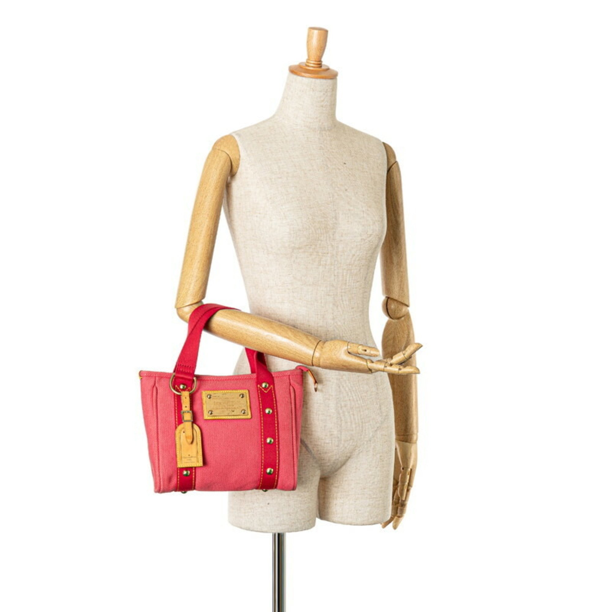 Louis Vuitton Antigua Cabas PM Handbag Tote Bag M40037 Rouge Red Canvas Women's LOUIS VUITTON