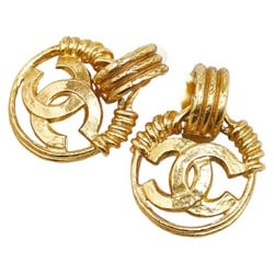 Chanel Coco Mark Earrings Gold Plated Women's CHANEL