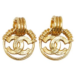 Chanel Coco Mark Earrings Gold Plated Women's CHANEL