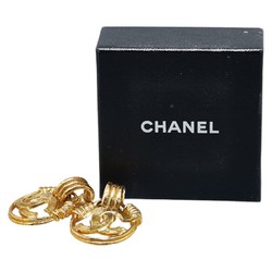 Chanel Coco Mark Earrings Gold Plated Women's CHANEL