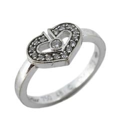 Cartier Ring C Heart Diamond K18WG White Gold Women's