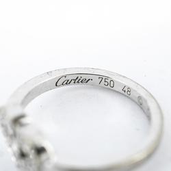 Cartier Ring C Heart Diamond K18WG White Gold Women's