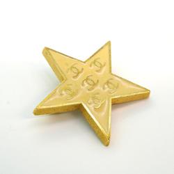 Chanel Brooch Coco Mark Star GP Plated Gold White 01P Women's