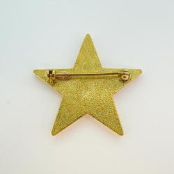 Chanel Brooch Coco Mark Star GP Plated Gold White 01P Women's