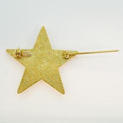 Chanel Brooch Coco Mark Star GP Plated Gold White 01P Women's