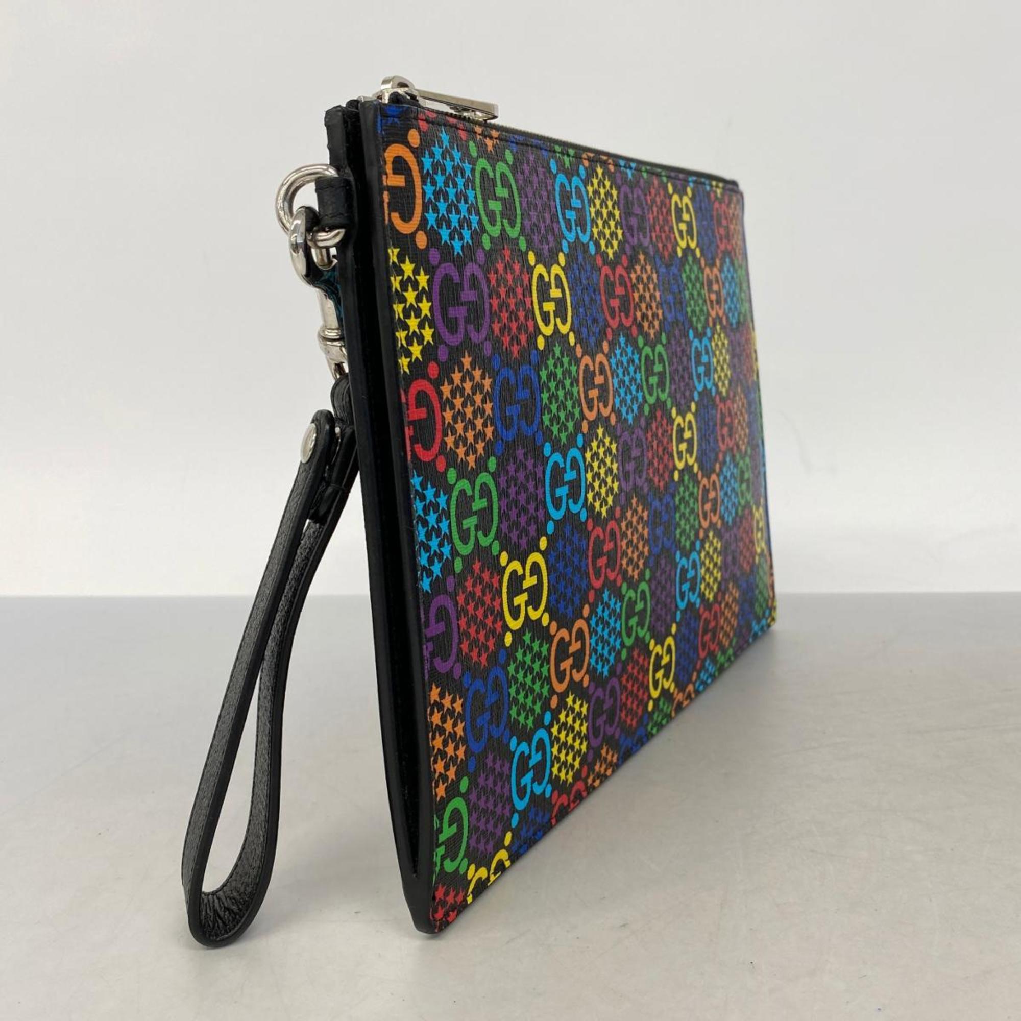 Gucci Clutch Bag GG Psychedelic 601087 Black Multicolor Men's