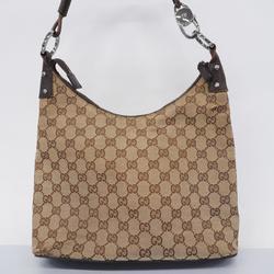 Gucci Shoulder Bag GG Canvas 115003 Brown Beige Women's