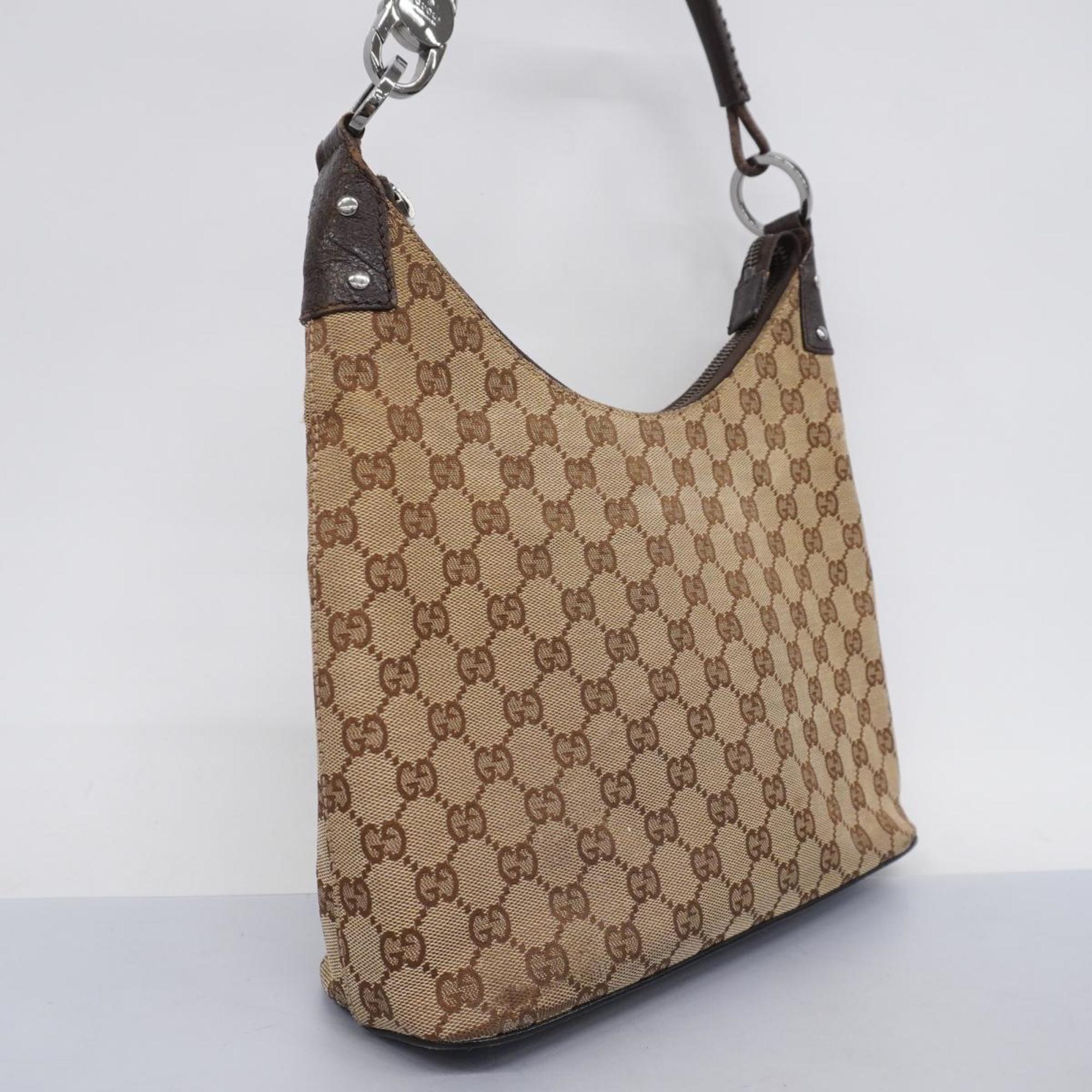 Gucci Shoulder Bag GG Canvas 115003 Brown Beige Women's