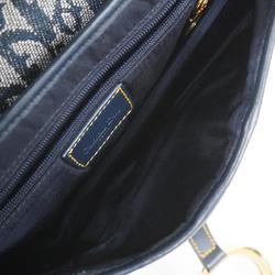 Christian Dior Handbag Trotter Saddle Bag Canvas Navy Women's