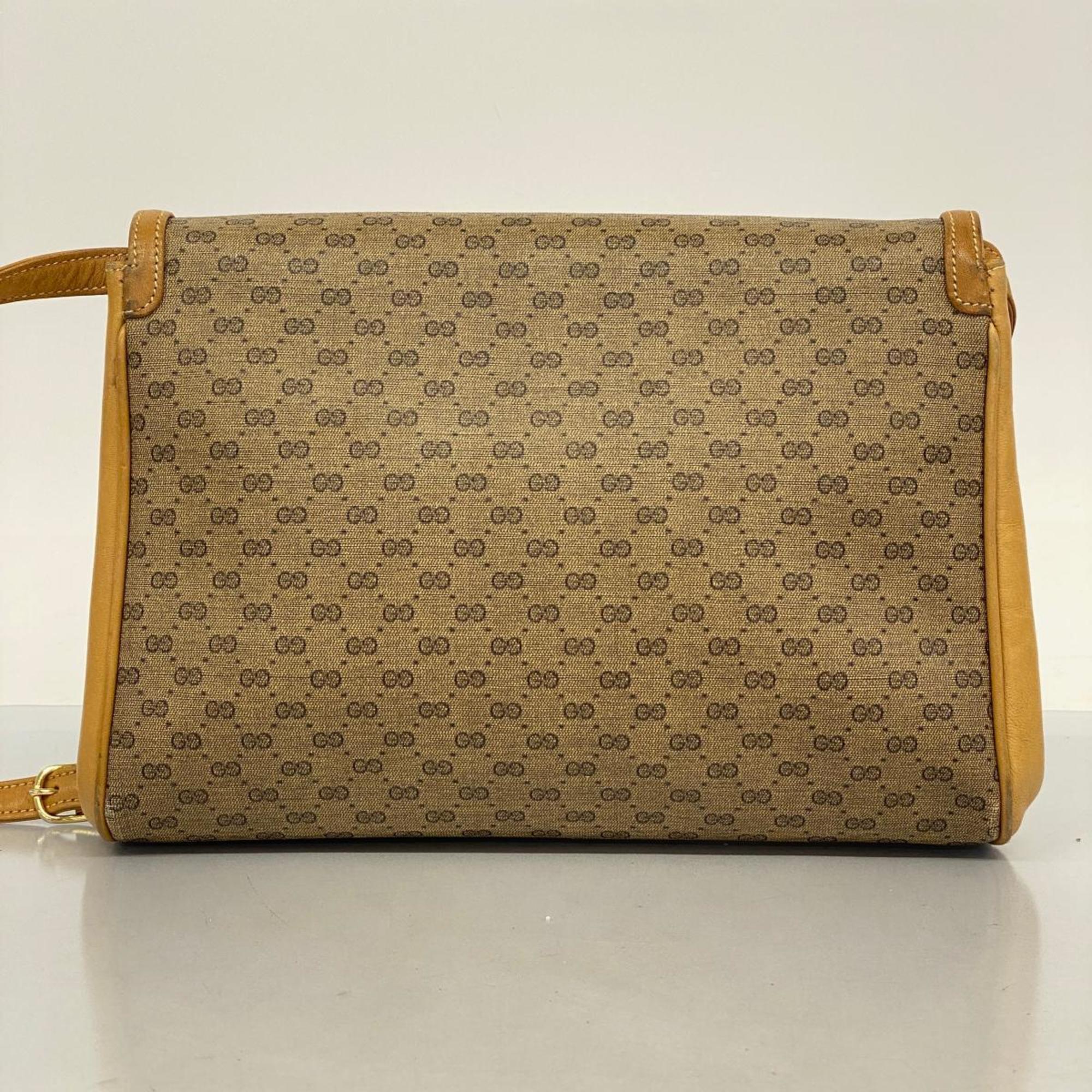 Gucci Shoulder Bag Sherry Line Micro GG Old 30 01 5303 Brown Women's