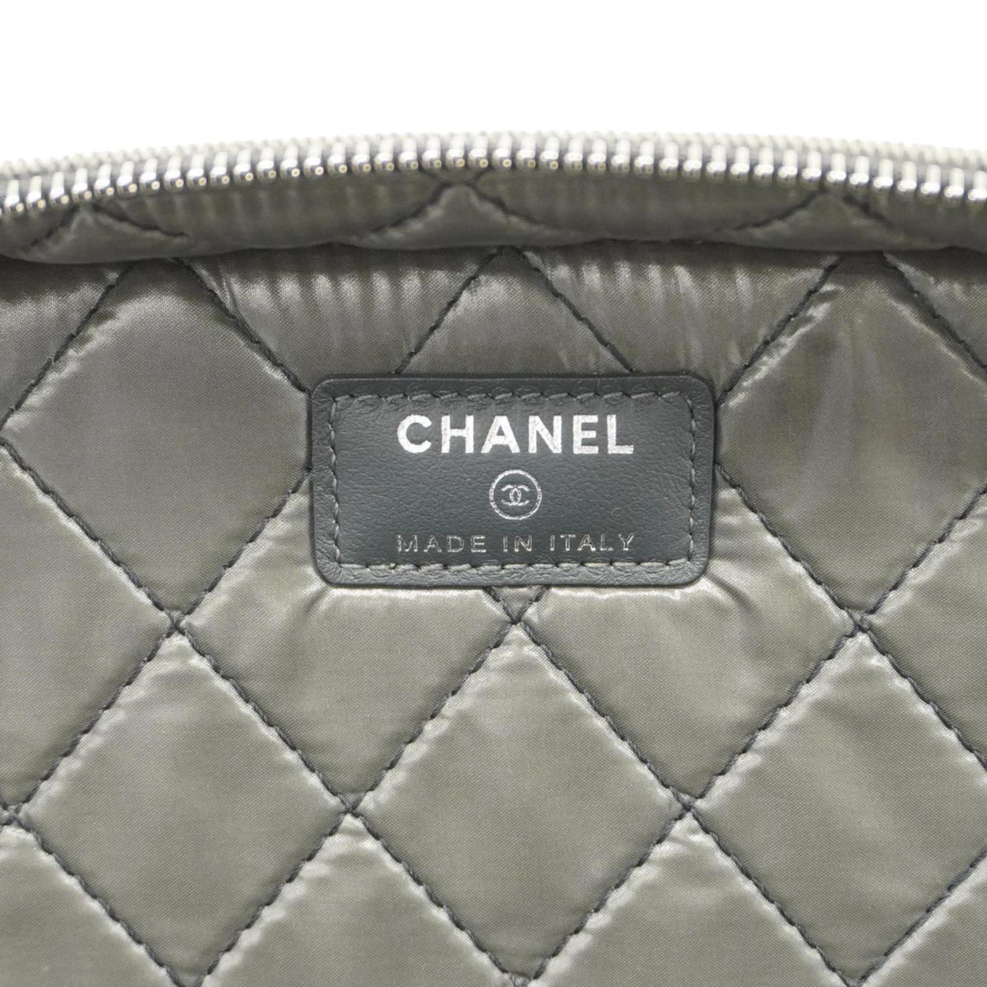 Chanel Vanity Bag Deauville Denim Grey Women's