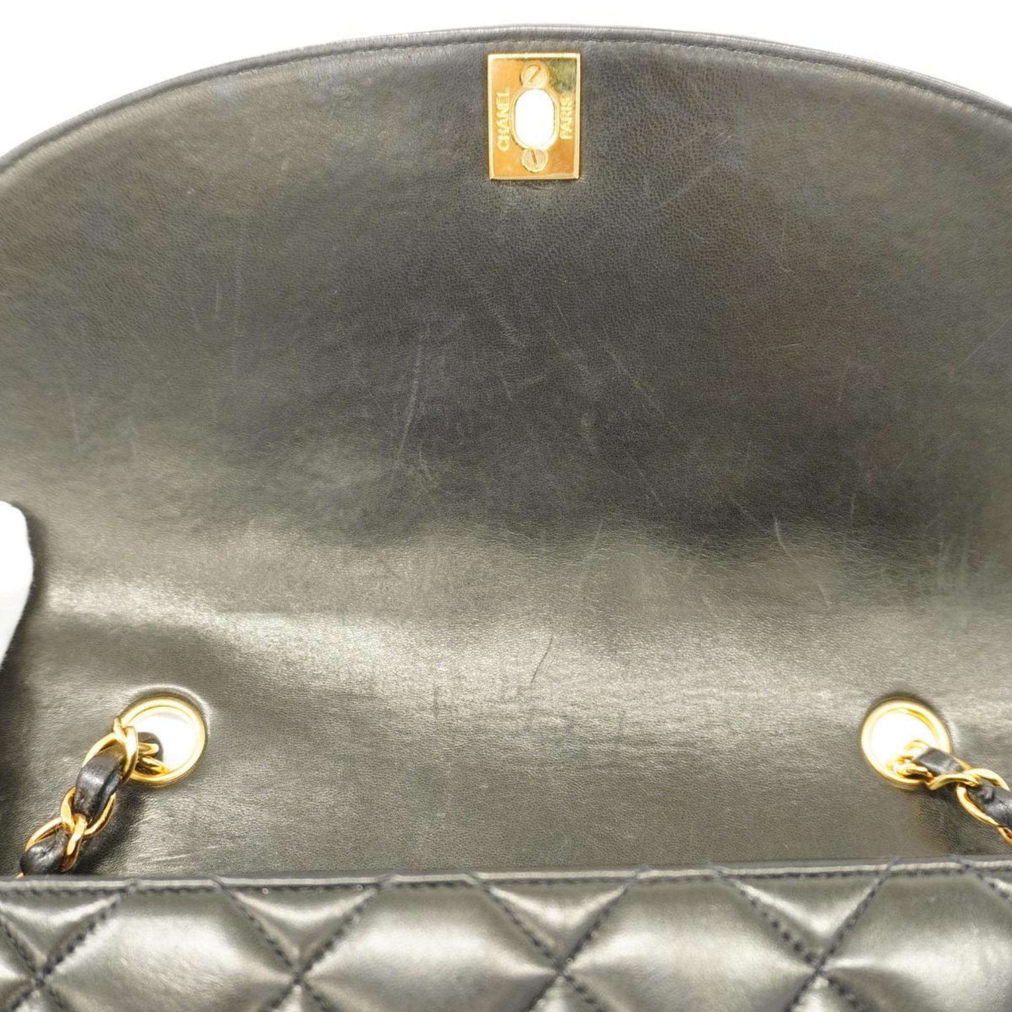 Chanel Shoulder Bag Matelasse Diana Chain Lambskin Black Women's