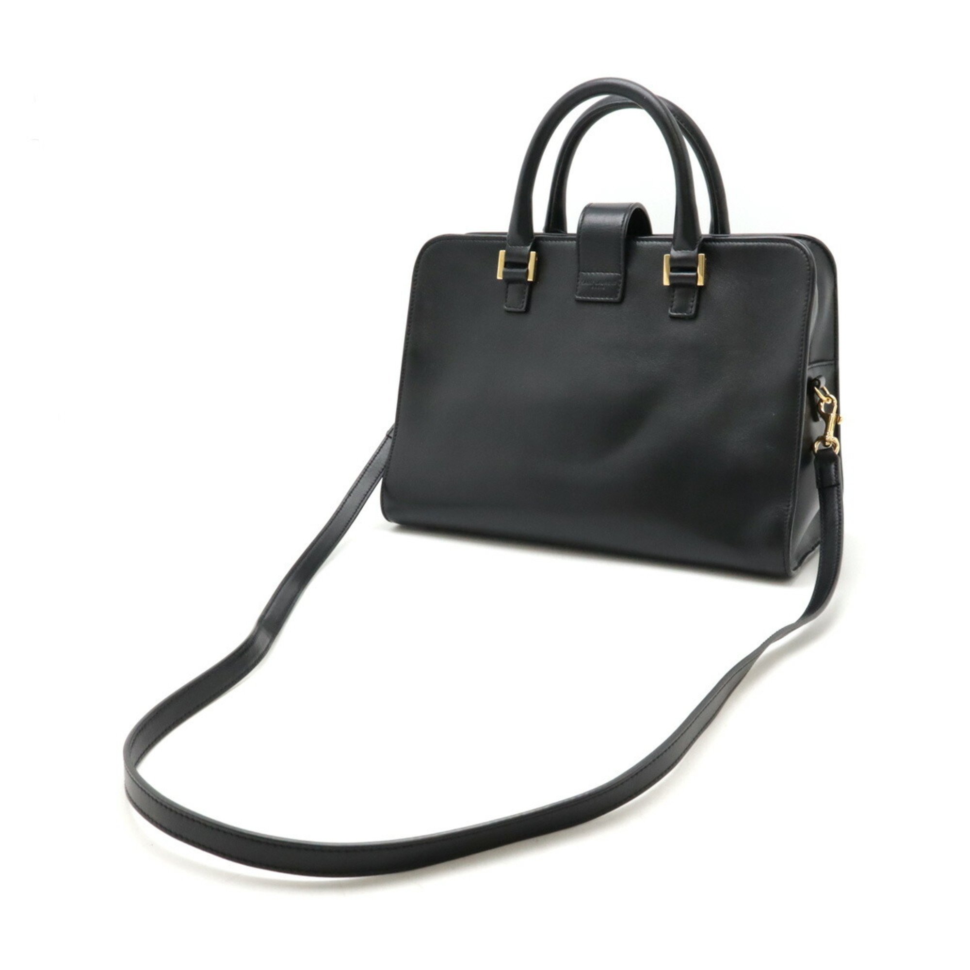 SAINT LAURENT PARIS YSL Yves Saint Laurent Small Cabas Handbag Shoulder Bag Leather Black 568850