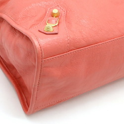 BALENCIAGA Giant City Editor's Bag Handbag Shoulder Leather Coral Pink 281770