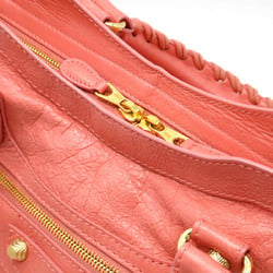 BALENCIAGA Giant City Editor's Bag Handbag Shoulder Leather Coral Pink 281770