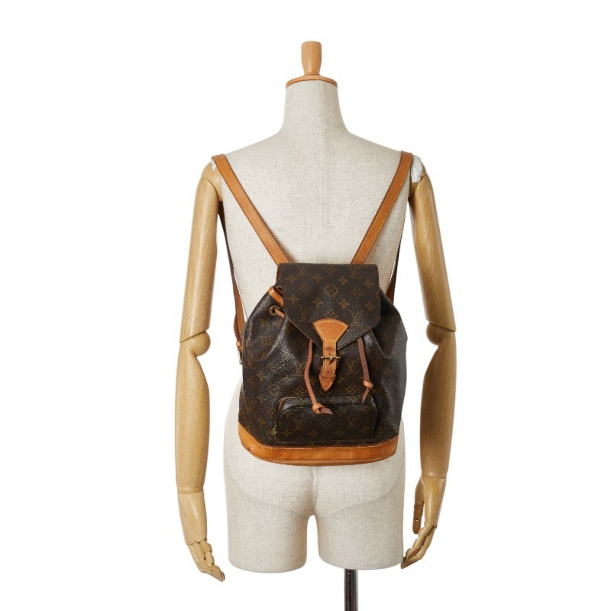 Louis Vuitton Monogram Montsouris MM Backpack M51136 Brown PVC Leather Women's LOUIS VUITTON