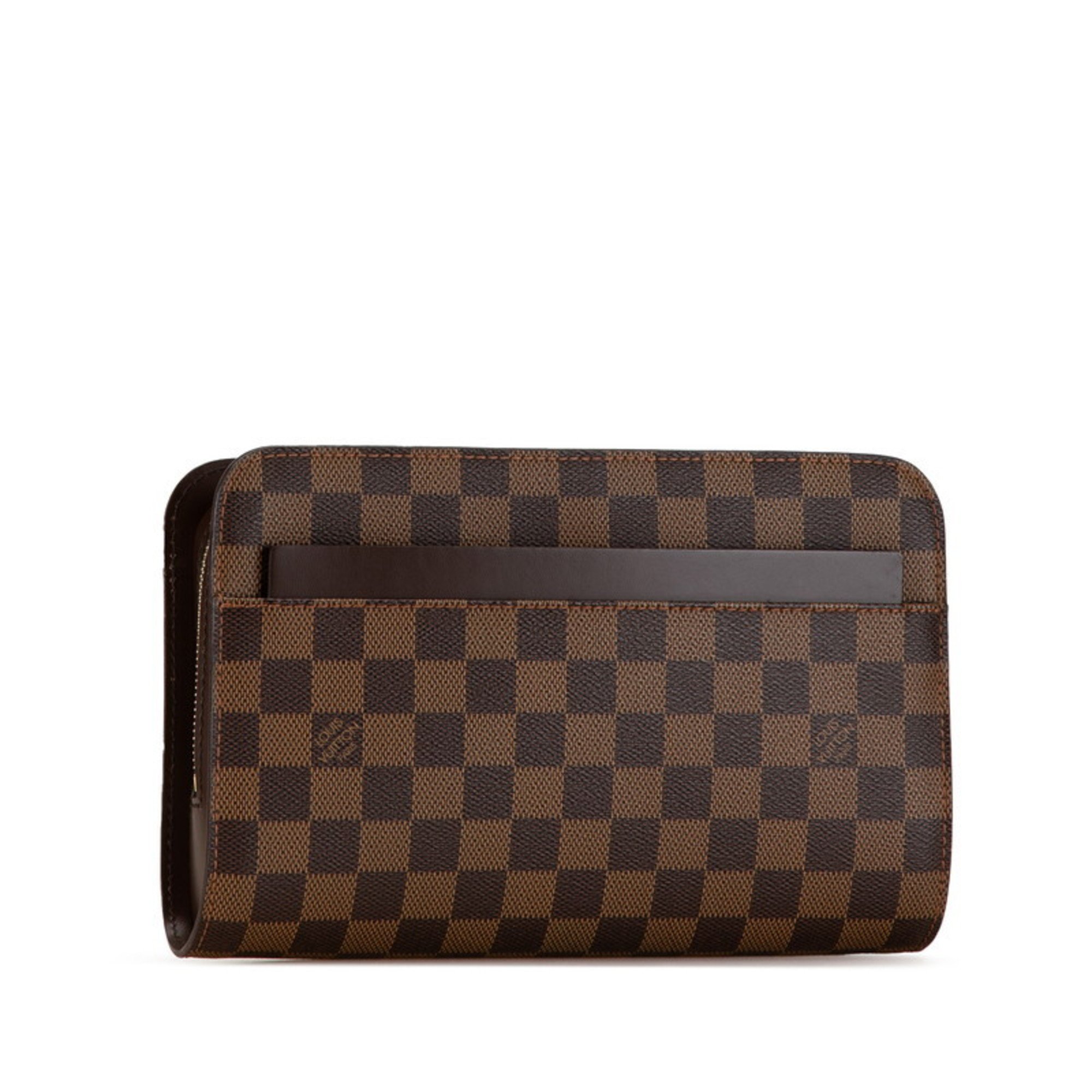 Louis Vuitton Damier Saint Second Bag Clutch N51993 Brown PVC Leather Men's LOUIS VUITTON