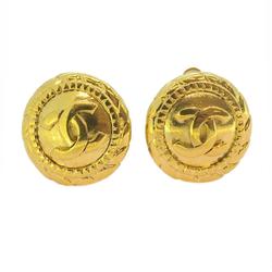 Chanel Earrings Coco Mark Circle GP Plated Gold Women's