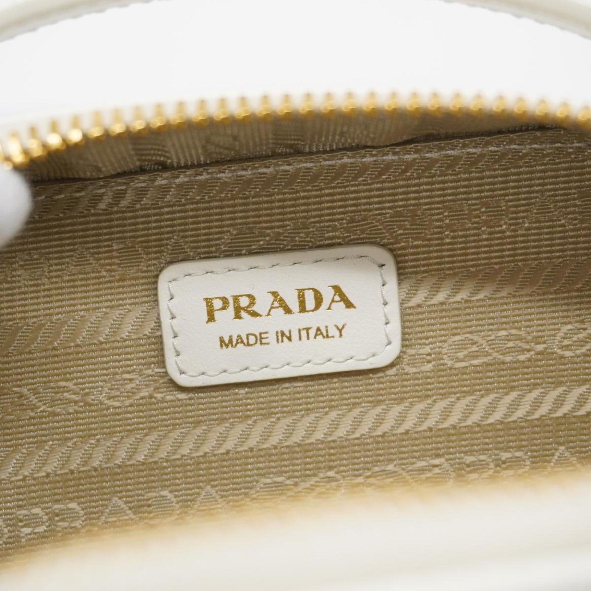 Prada Shoulder Bag Saffiano Leather White Women's