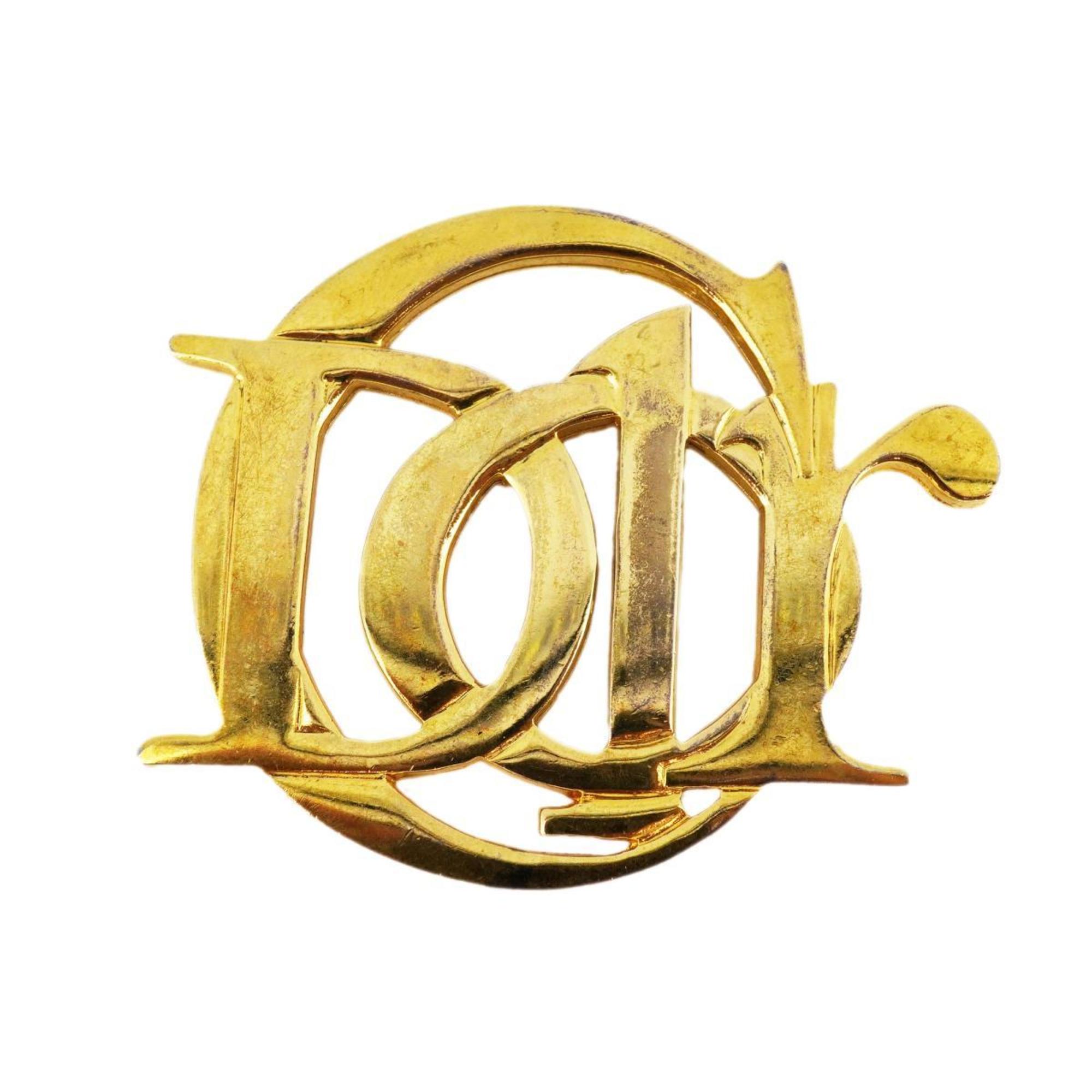 Christian Dior Brooch GP Plated Gold Women's