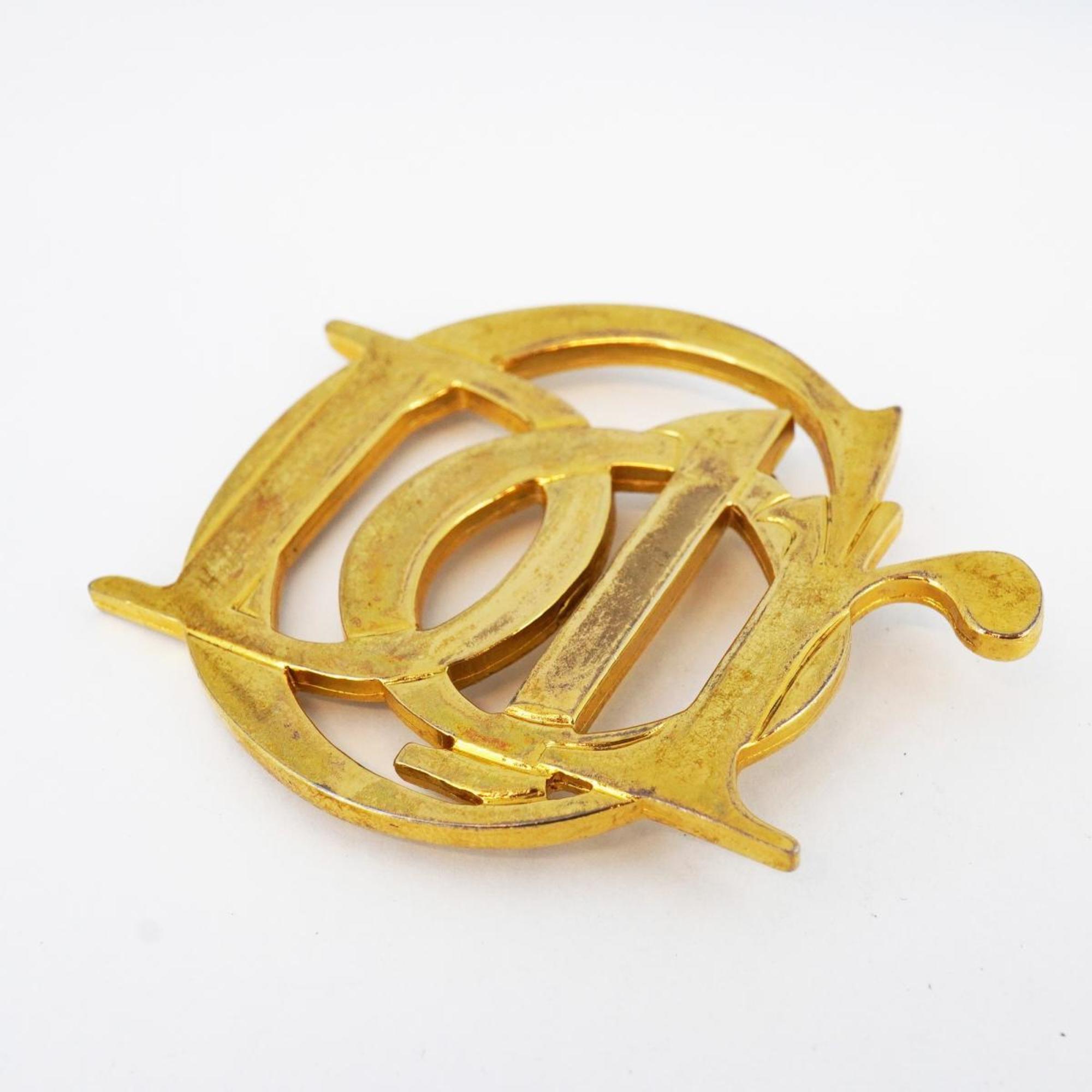 Christian Dior Brooch GP Plated Gold Women's