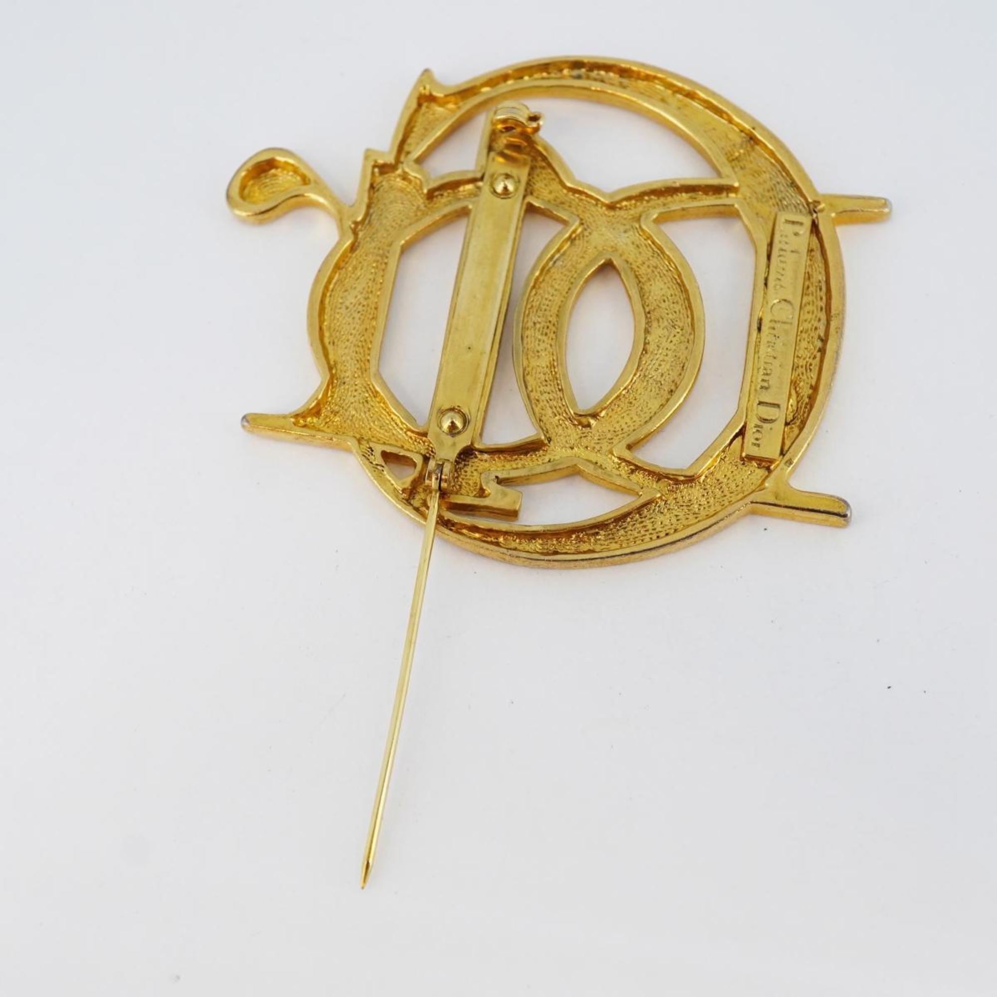 Christian Dior Brooch GP Plated Gold Women's