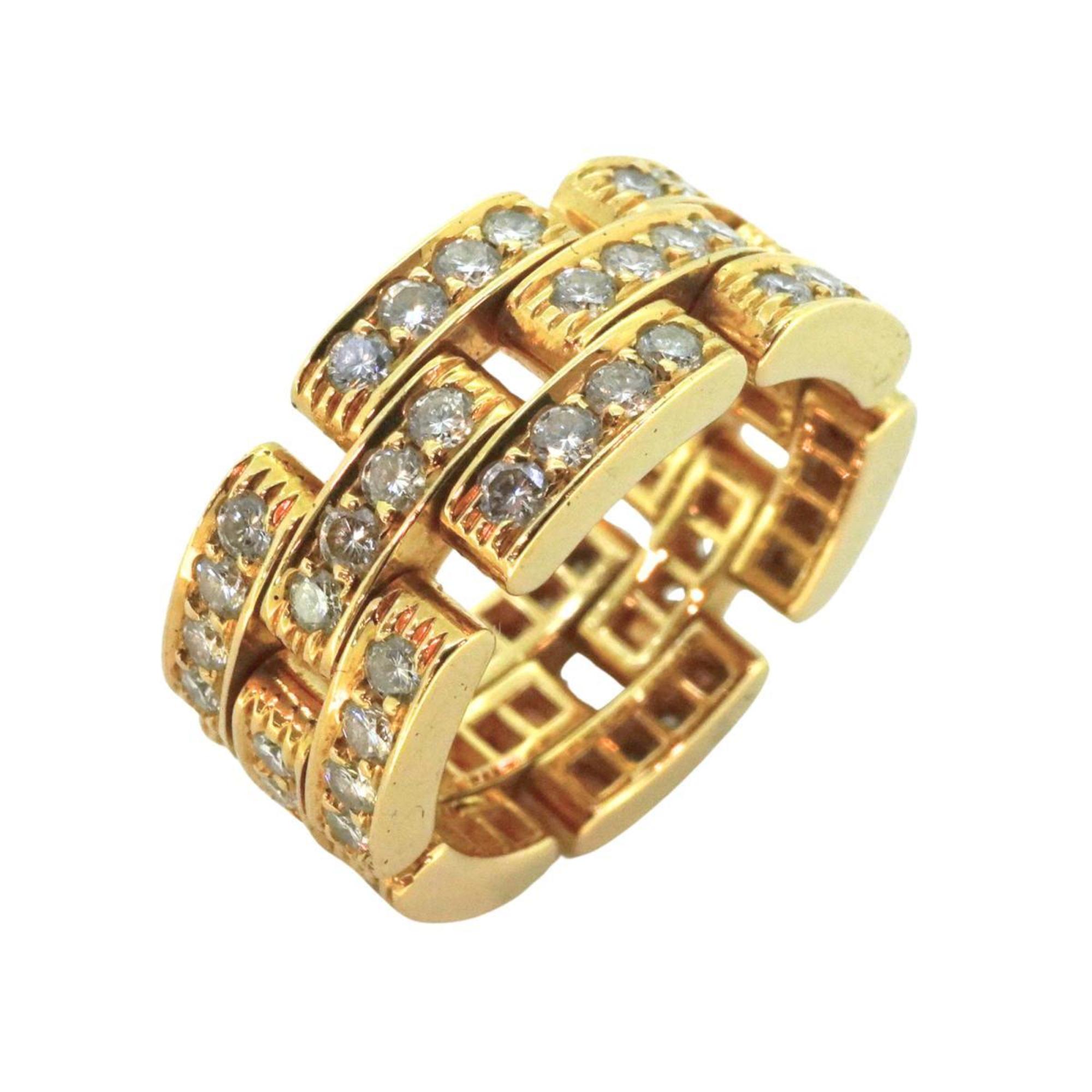 Cartier Ring Full Diamond Maillon Panthere K18YG Yellow Gold Women's