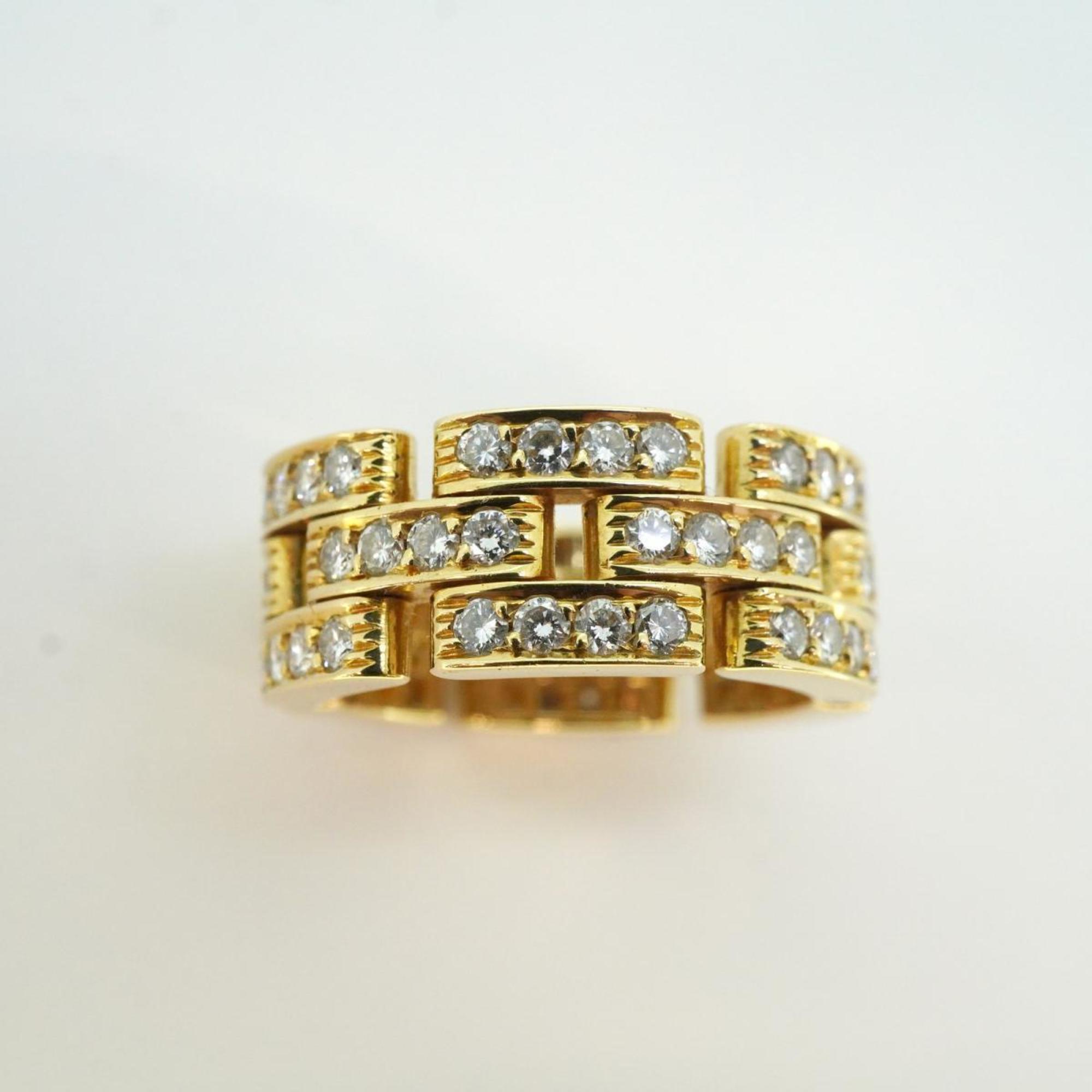 Cartier Ring Full Diamond Maillon Panthere K18YG Yellow Gold Women's