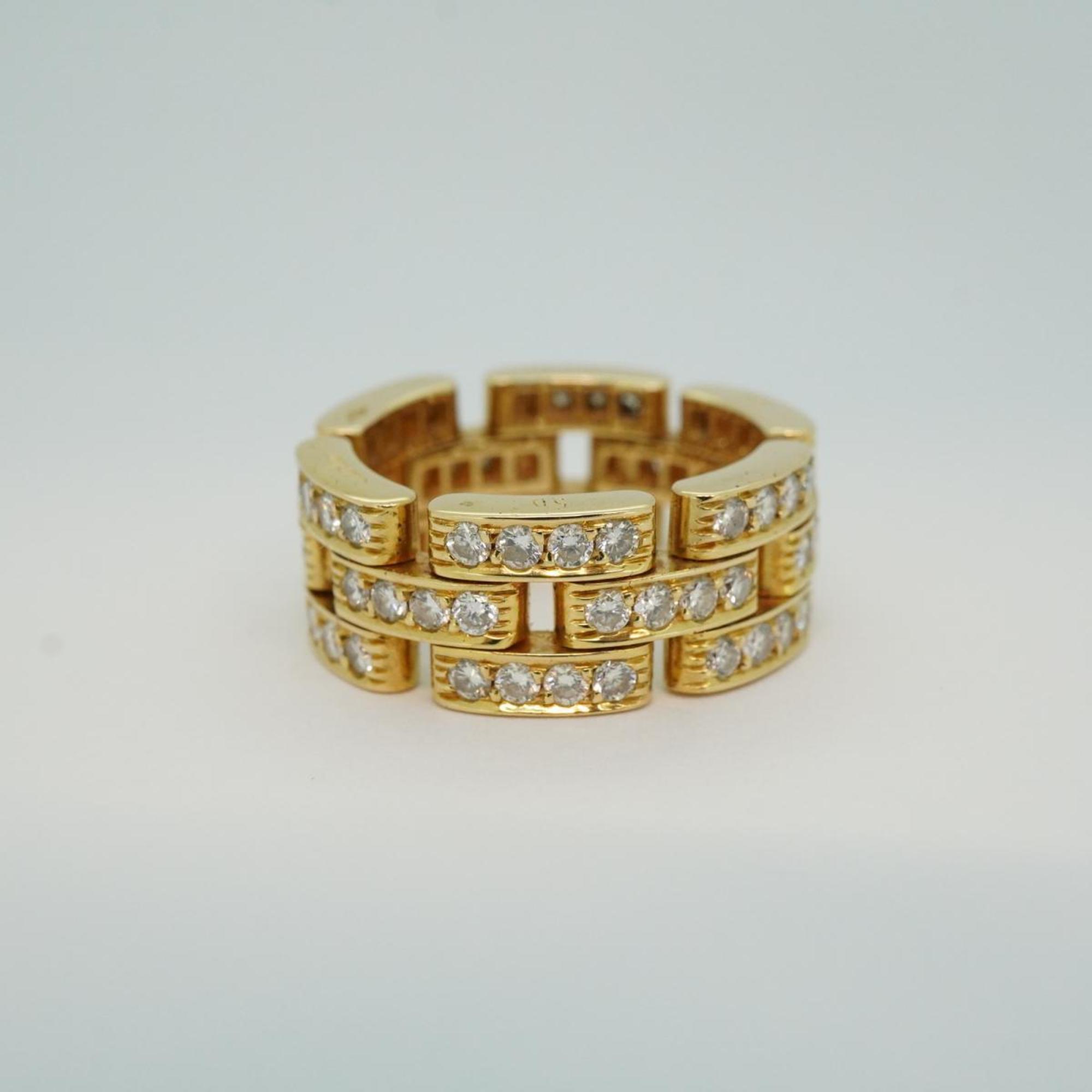 Cartier Ring Full Diamond Maillon Panthere K18YG Yellow Gold Women's