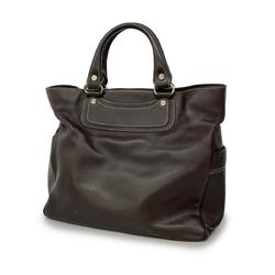 Celine Tote Bag Leather Brown Women's