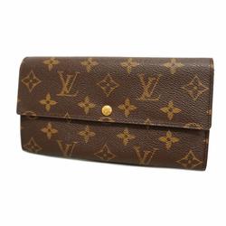 Louis Vuitton Long Wallet Monogram Pochette Porto Monnaie Credit M61725 Brown Ladies