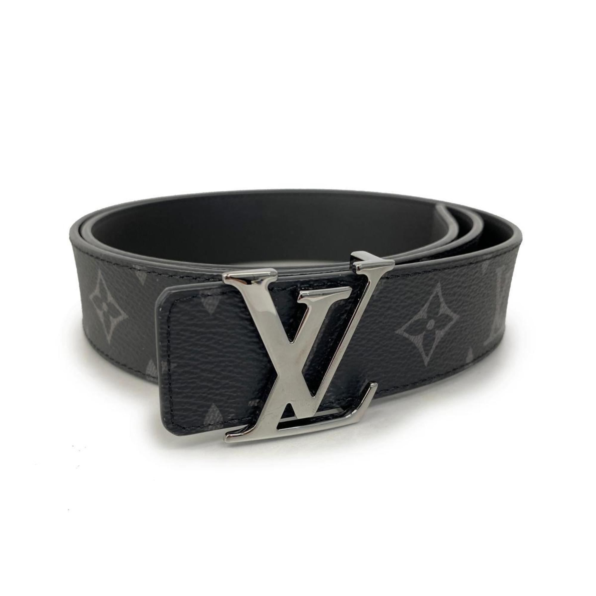 Louis Vuitton Belt Monogram Eclipse Santur LV Initial M0450 Black Men's