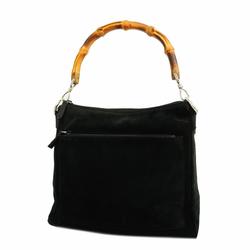 Gucci Handbag Bamboo 000 8509 Suede Black Women's