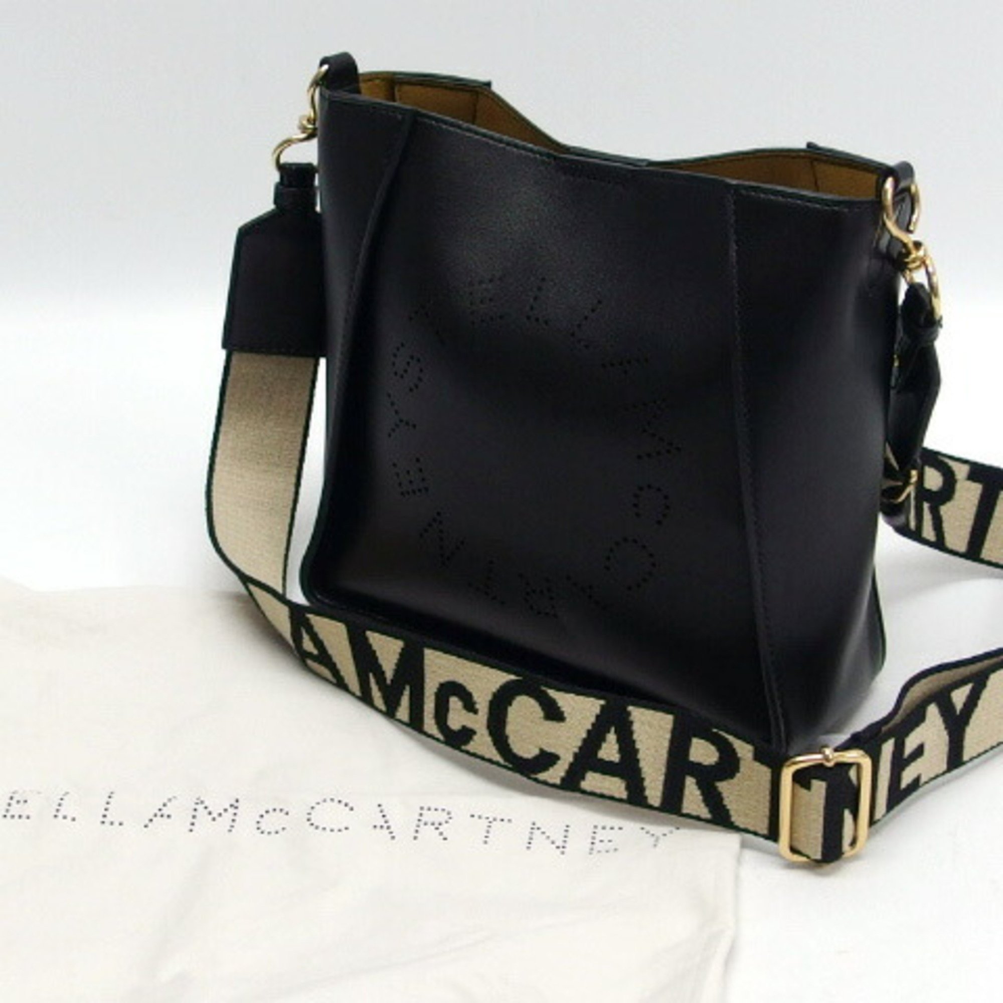 Stella McCartney punched shoulder bag black